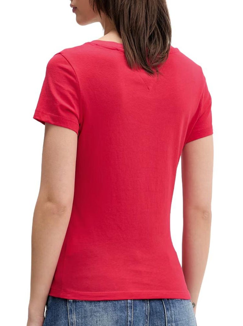 Tommy Hilfiger Aruba Lichtrood T-shirt voor Dames Rood - Kiabi