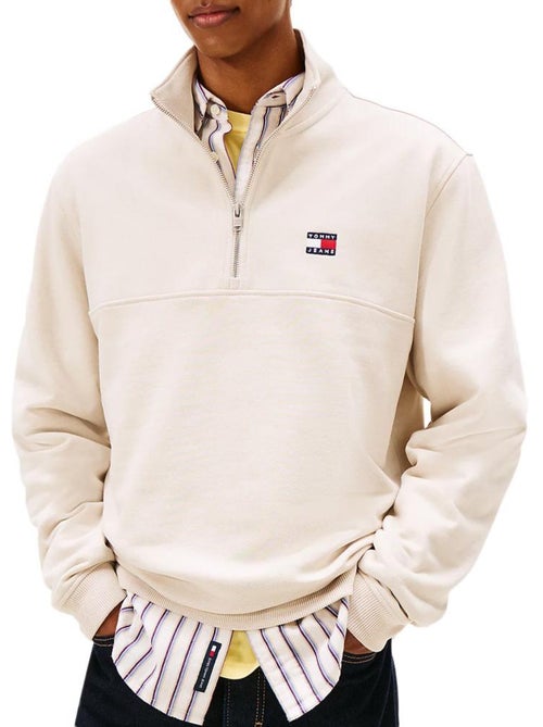 Tommy Hilfiger Beige Sweatshirt met Badge - Kiabi Tommy Hilfiger Beige Sweatshirt met Badge - Kiabi