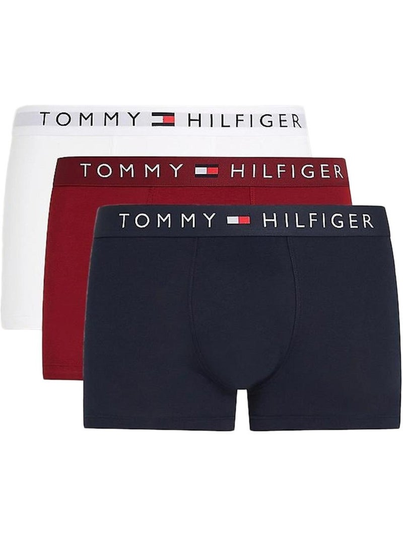 Tommy Hilfiger Boxershorts Bordeaux/Wit/Marine - 3-pack Heren Bordeaux - Kiabi