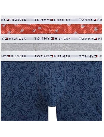 Tommy hilfiger boxershorts heren - set van 3 marine/grijs/oranje trunks