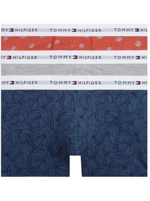 Tommy hilfiger boxershorts heren - set van 3 marine/grijs/oranje trunks - Kiabi