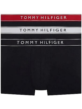 Tommy Hilfiger Boxershorts Heren Zwart/Rood - 3-pack Trunks