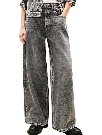 Tommy hilfiger charlie loose wide leg jeans voor dames - grijs