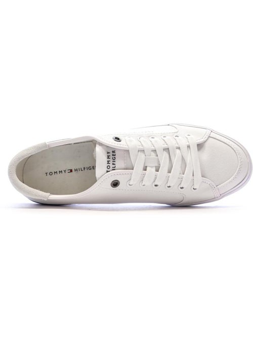 Tommy Hilfiger Core Corporate Vulc Witte Heren Sneakers - Kiabi Tommy Hilfiger Core Corporate Vulc Witte Heren Sneakers - Kiabi