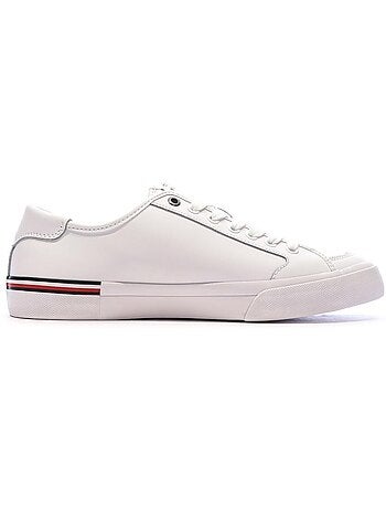 Tommy hilfiger core corporate vulc witte leren herensneakers