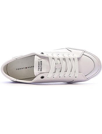 Tommy hilfiger core corporate vulc witte leren herensneakers