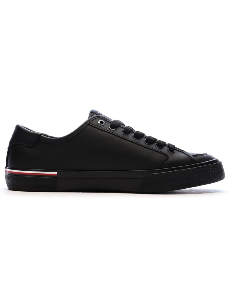 Tommy Hilfiger Core Corporate Vulc Zwarte Leren Herensneakers Zwart - Kiabi