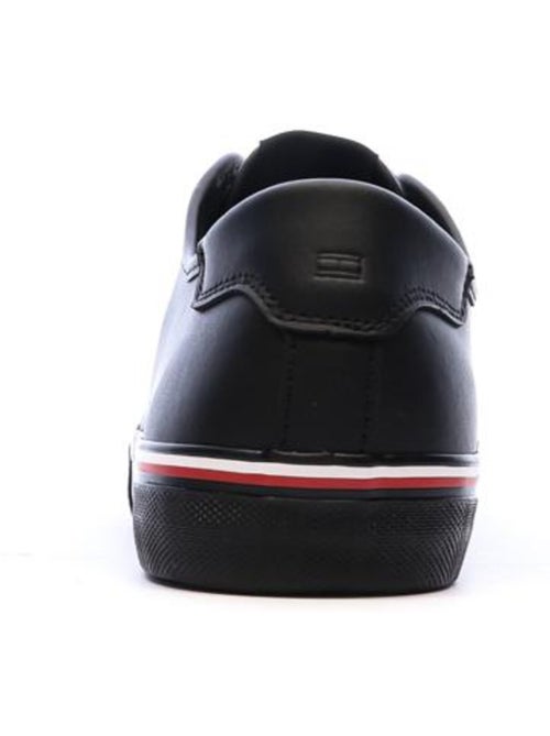 Tommy hilfiger core corporate vulc zwarte leren herensneakers - Kiabi