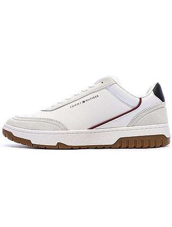 Tommy hilfiger core leren heren sneakers wit/marine