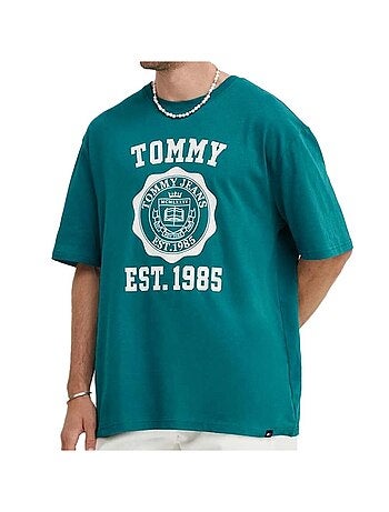 Tommy hilfiger crest varsity t-shirt voor heren - wit