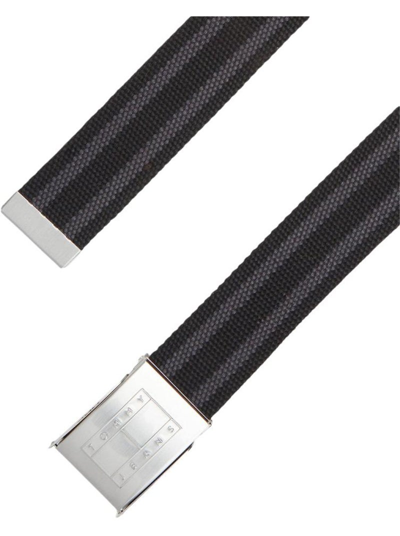 Tommy Hilfiger Daily Stripes Herenriem Zwart/Grijs Zwart - Kiabi
