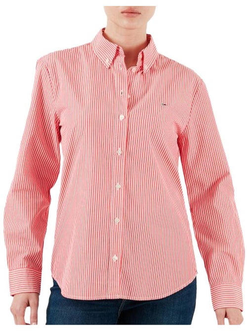 Tommy Hilfiger Dames Blouse met Rode Pinstripe - Kiabi Tommy Hilfiger Dames Blouse met Rode Pinstripe - Kiabi
