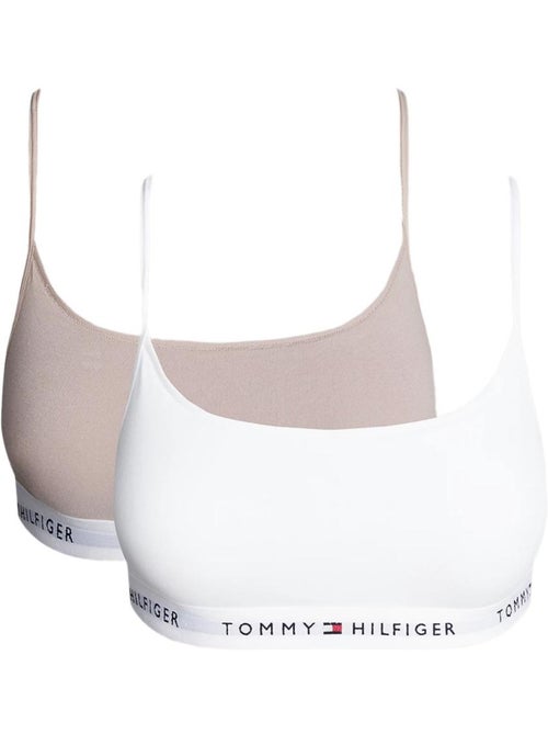 Tommy Hilfiger Dames Bralette 2-Pack Wit/Roze - Kiabi Tommy Hilfiger Dames Bralette 2-Pack Wit/Roze - Kiabi