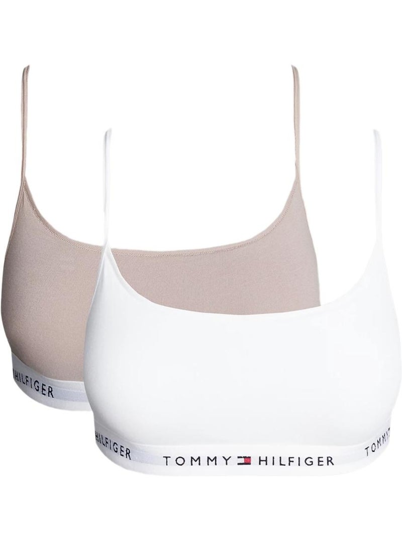 Tommy Hilfiger Dames Bralette 2-Pack Wit/Roze Roze - Kiabi