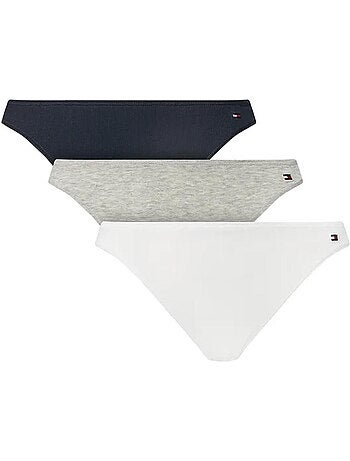 Tommy hilfiger dames culotte - set van 3 grijze, marineblauwe en witte broeken