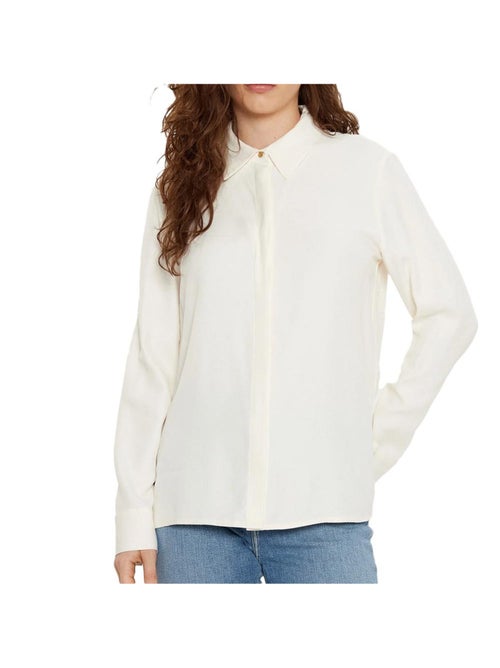 Tommy Hilfiger Dames Ecru Blouse Regular Fit Zachte Viscose - Kiabi Tommy Hilfiger Dames Ecru Blouse Regular Fit Zachte Viscose - Kiabi