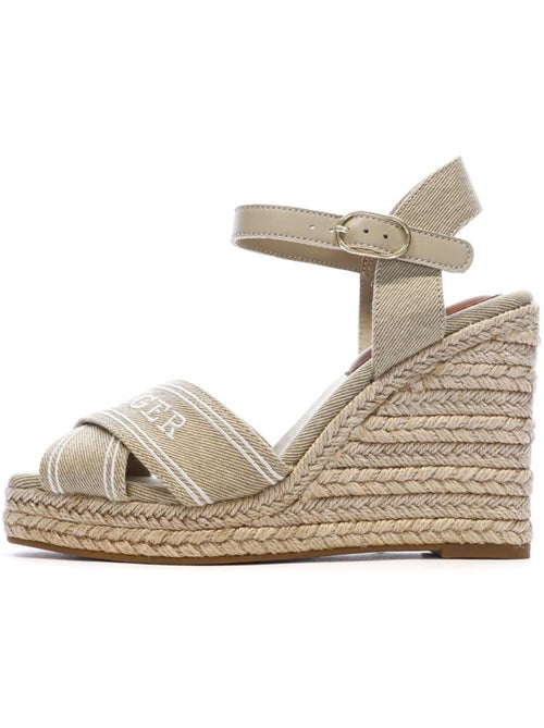 Tommy Hilfiger Dames Espadrilles met sleehak Beige - Kiabi Tommy Hilfiger Dames Espadrilles met sleehak Beige - Kiabi