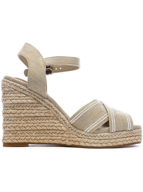 Tommy Hilfiger Dames Espadrilles met sleehak Beige - Kiabi Tommy Hilfiger Dames Espadrilles met sleehak Beige - Kiabi