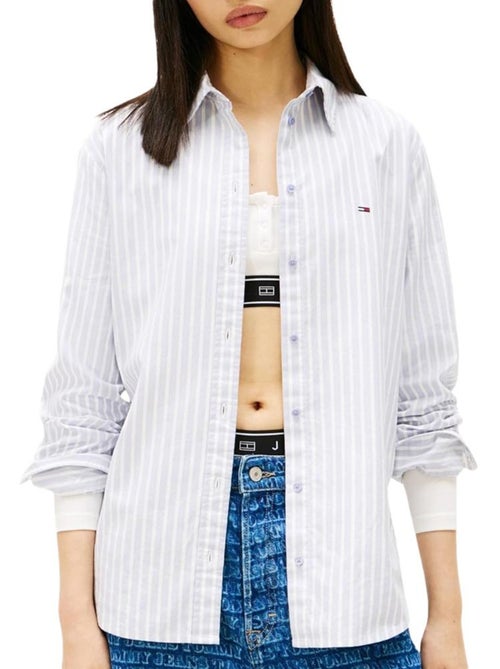 Tommy Hilfiger Dames Gestreept Oxford Overhemd Blauw - Kiabi Tommy Hilfiger Dames Gestreept Oxford Overhemd Blauw - Kiabi