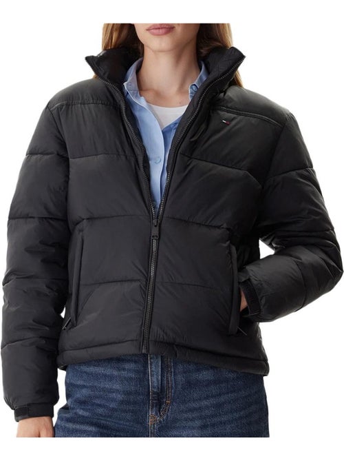 Tommy Hilfiger Dames Gewatteerde Jas met Capuchon Zwart - Kiabi Tommy Hilfiger Dames Gewatteerde Jas met Capuchon Zwart - Kiabi