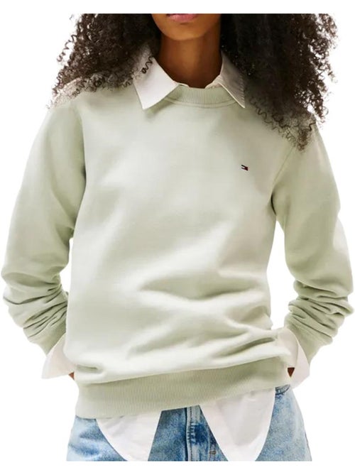 Tommy Hilfiger Dames Groene Flag Crew Sweatshirt - Kiabi Tommy Hilfiger Dames Groene Flag Crew Sweatshirt - Kiabi