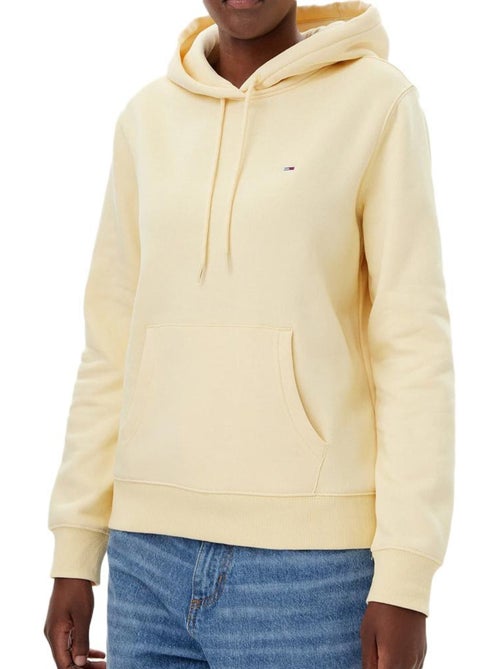 Tommy Hilfiger Dames Hoodie Geel met Vlaglogo - Kiabi Tommy Hilfiger Dames Hoodie Geel met Vlaglogo - Kiabi