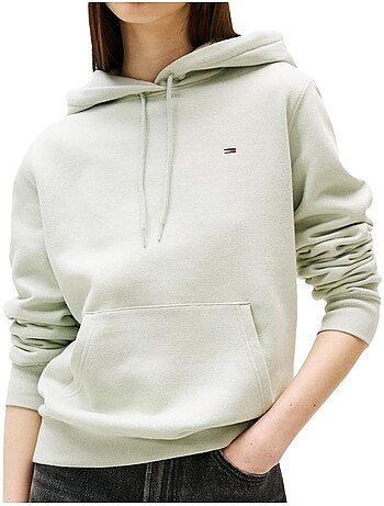 Tommy hilfiger dames hoodie lichtgroen met vlaglogo