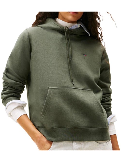 Tommy Hilfiger Dames Hoodie Lichtgroen met Vlaglogo - Kiabi Tommy Hilfiger Dames Hoodie Lichtgroen met Vlaglogo - Kiabi