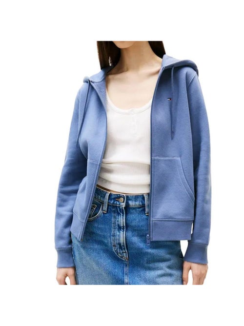 Tommy Hilfiger Dames Hoodie met Rits - Blauw - Kiabi Tommy Hilfiger Dames Hoodie met Rits - Blauw - Kiabi