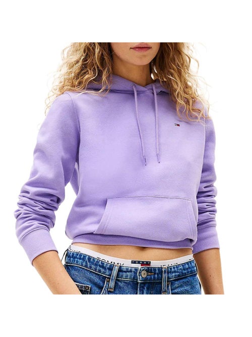 Tommy Hilfiger Dames Hoodie Paars met Vlaglogo - Kiabi Tommy Hilfiger Dames Hoodie Paars met Vlaglogo - Kiabi
