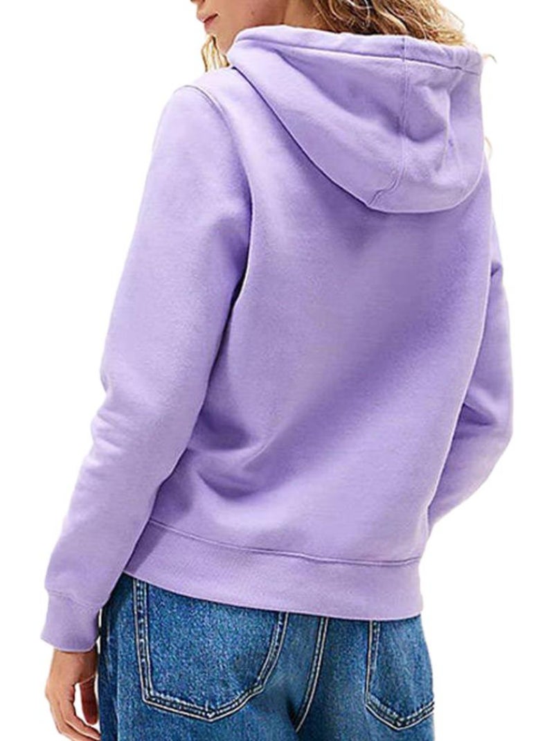 Tommy Hilfiger Dames Hoodie Paars met Vlaglogo Paars - Kiabi