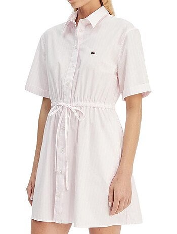 Tommy hilfiger dames jurk roze/wit gestreep