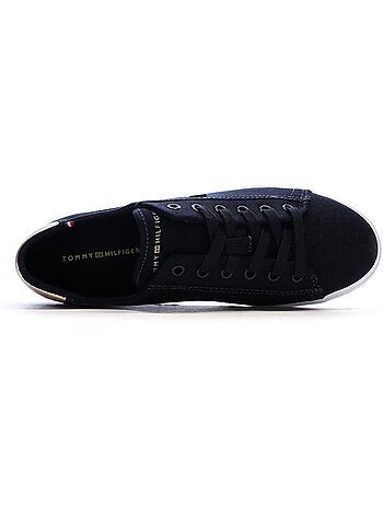 Tommy hilfiger dames marineblauwe vulc canvas vetersneakers