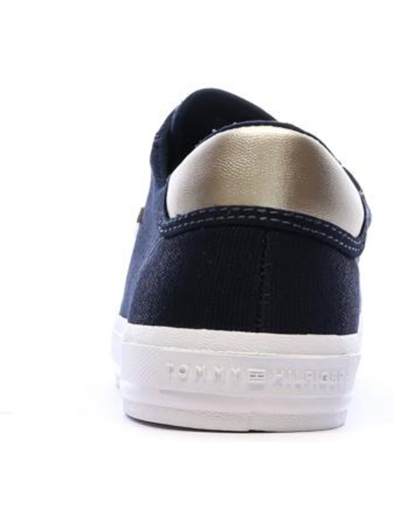 Tommy Hilfiger Dames Marineblauwe Vulc Canvas Vetersneakers Marineblauw - Kiabi