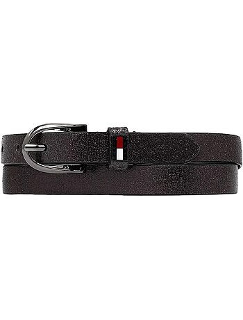 Tommy hilfiger dames metallic 2.0 zwarte riem