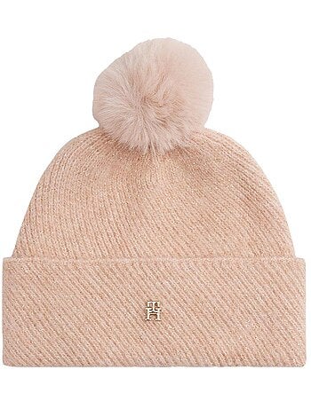 Tommy hilfiger dames muts met pompon - grijs