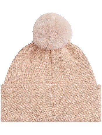 Tommy hilfiger dames muts met pompon - grijs