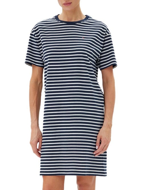 Tommy Hilfiger Dames Nachthemd Marine/Wit Gestreep - Kiabi Tommy Hilfiger Dames Nachthemd Marine/Wit Gestreep - Kiabi