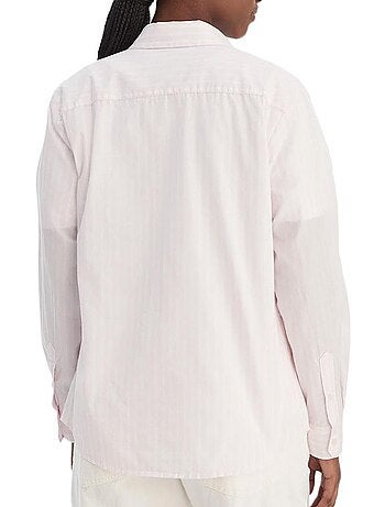 Tommy hilfiger dames poplin gestreepte roze blouse