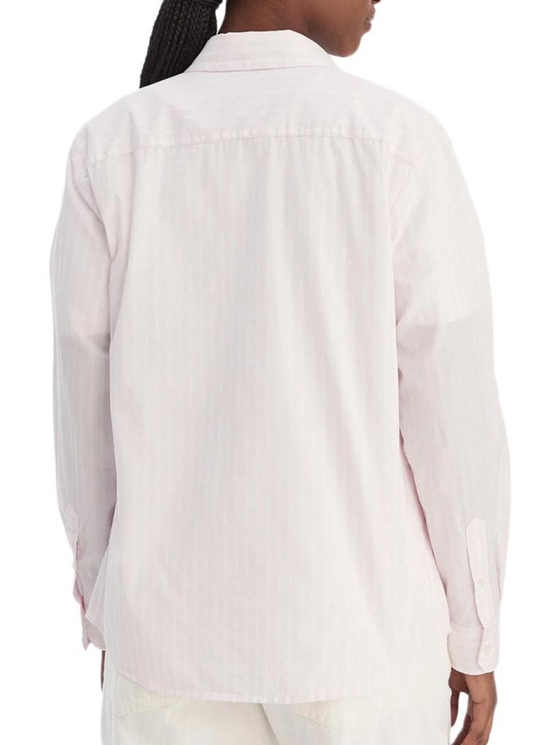 Tommy hilfiger dames poplin gestreepte roze blouse Roze - Kiabi