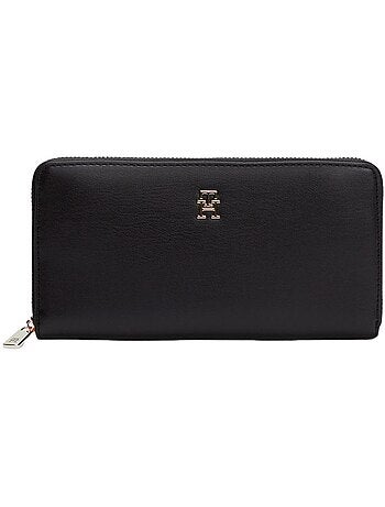 Tommy hilfiger dames portemonnee zwart - th icon grote rits