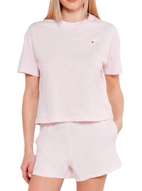 Tommy Hilfiger Dames Pyjama Set Roze Jersey - Kiabi Tommy Hilfiger Dames Pyjama Set Roze Jersey - Kiabi