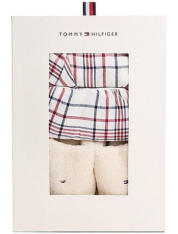 Tommy hilfiger dames pyjama set wit/marineblauw/rood