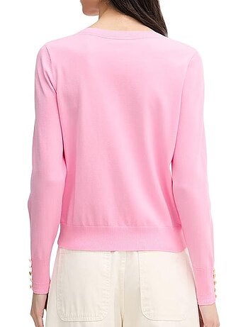 Tommy hilfiger dames roze trui van biologisch katoen