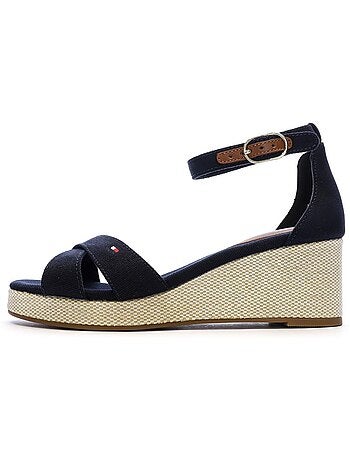 Tommy hilfiger flag criss-cross beige sandalen voor dames