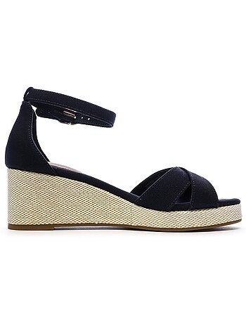 Tommy hilfiger flag criss-cross beige sandalen voor dames