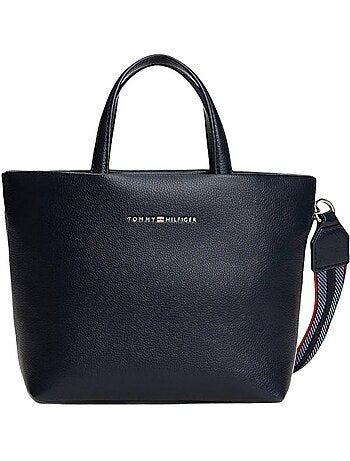 Tommy hilfiger logotapes zwarte dames schoudertas