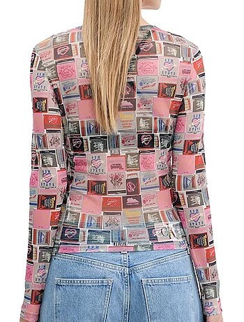 Tommy hilfiger dames slim fit t-shirt met luipaardprint bruin