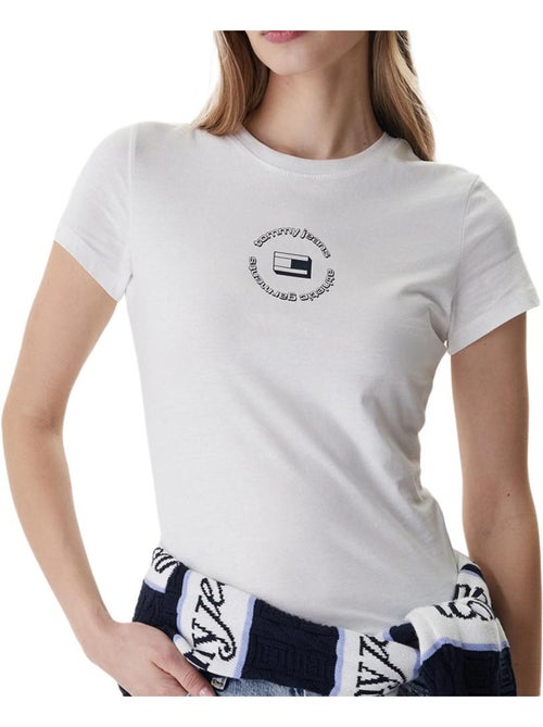 Tommy hilfiger dames slim fit t-shirt wit - Kiabi Tommy hilfiger dames slim fit t-shirt wit - Kiabi