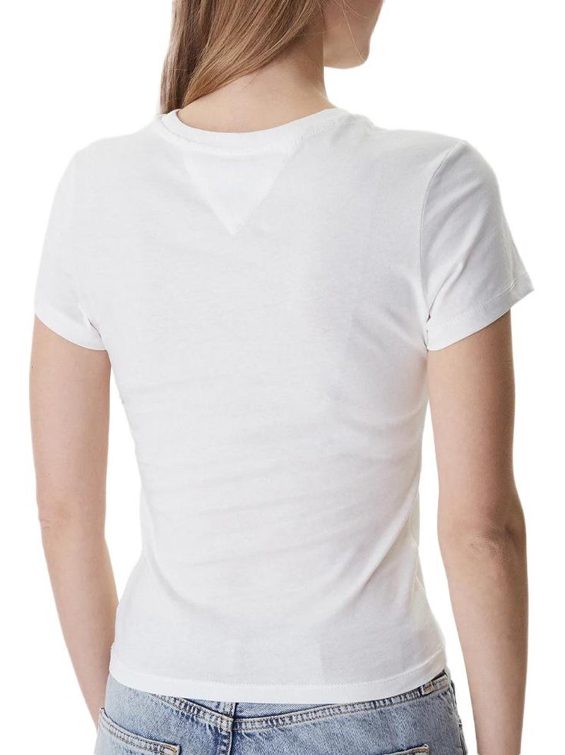 Tommy hilfiger dames slim fit t-shirt wit Beige - Kiabi